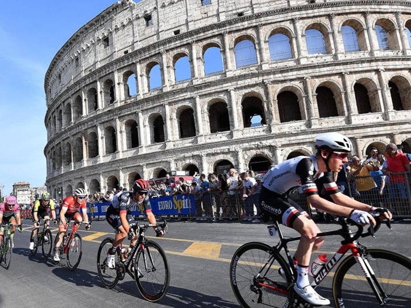 Uno scatto del Giro d’Italia a Roma nell’edizione del 2018